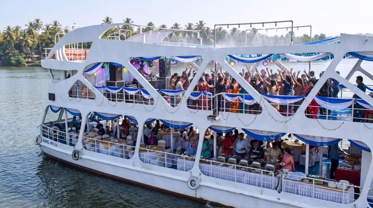 Both decks packed for the rain dance party